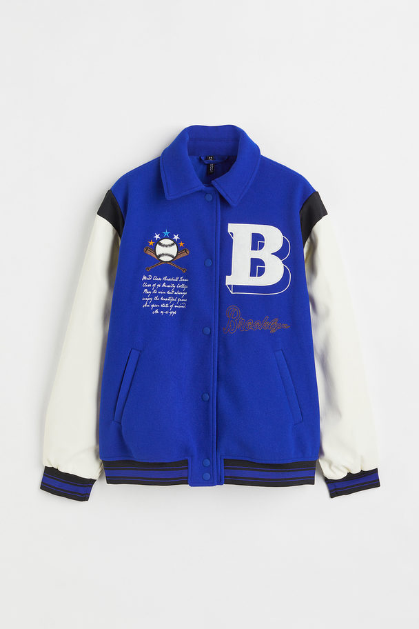 H&M Baseballjack Helderblauw/brooklyn