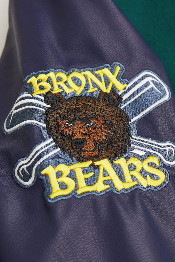 H&M Baseballjacke Dunkelgrün/Bronx Bears