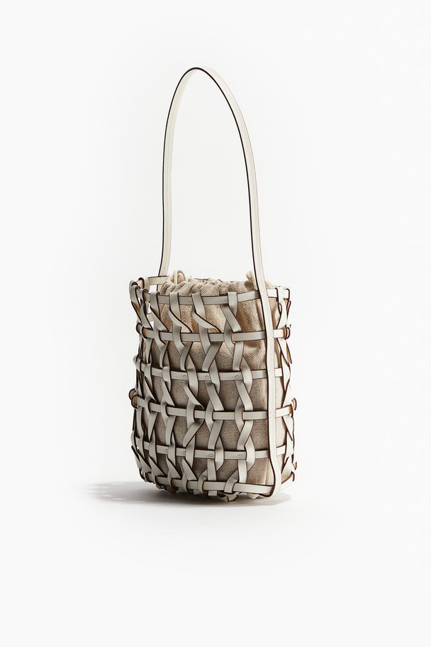 H&M Intertwined-strap Bucket Bag White