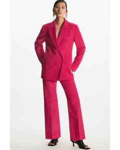 Flared Corduroy Trousers Pink
