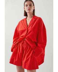 Drawstring Pyjama Shorts Red