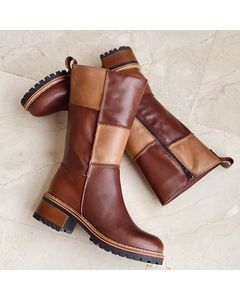 Jarvis Brown Leather Heeled Boots