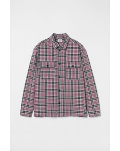 Relaxed Fit Overshirt Lilla/sort