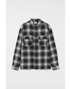 Overshirt Relaxed Fit Sort/hvid