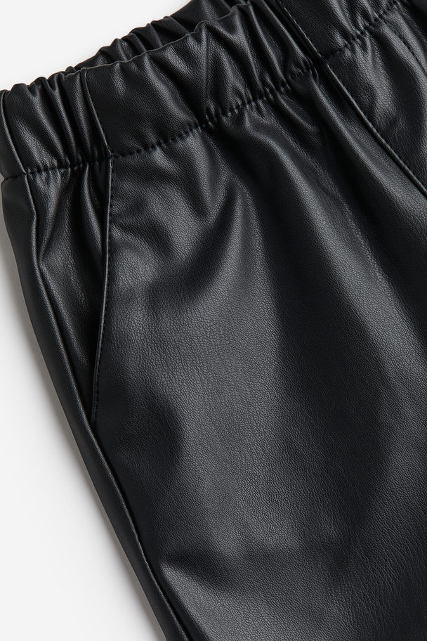 H&M Coated Trousers Black