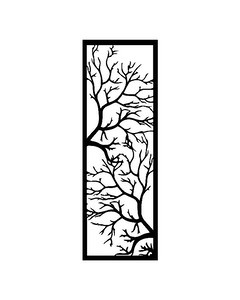 HOMEMANIA Baum Wanddekoration - Natur - Wandkunst, Wand - aus Wohnzimmer, Schlafzimmer - Schwarz aus Metall, 40 x 0,15 x 115 cm