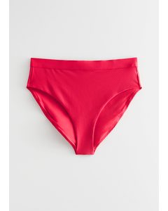 Textured Bikini Briefs Red