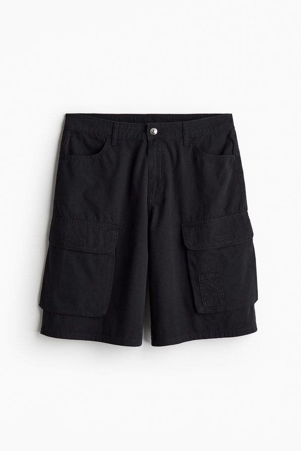 H&M Canvas Cargo Shorts Black
