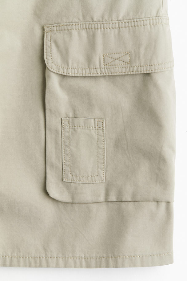 H&M Cargo-Shorts aus Canvas Helles Khakigrün