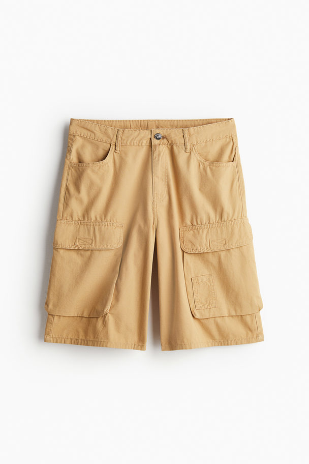 H&M Cargo-Shorts aus Canvas Beige