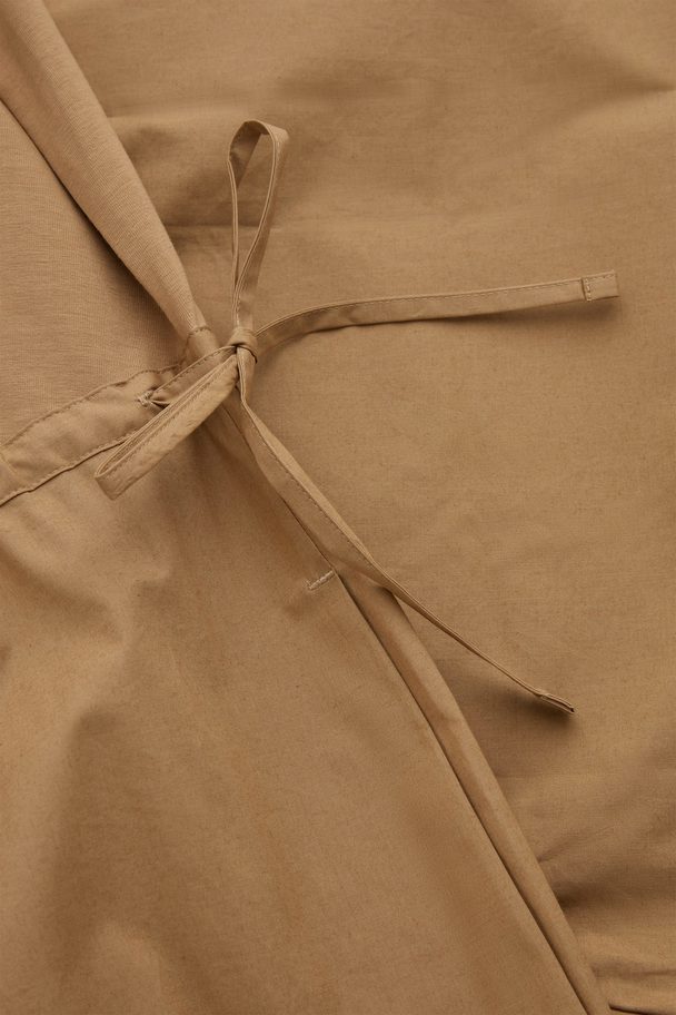 COS Gathered Cropped Culotte Jumpsuit Dark Beige
