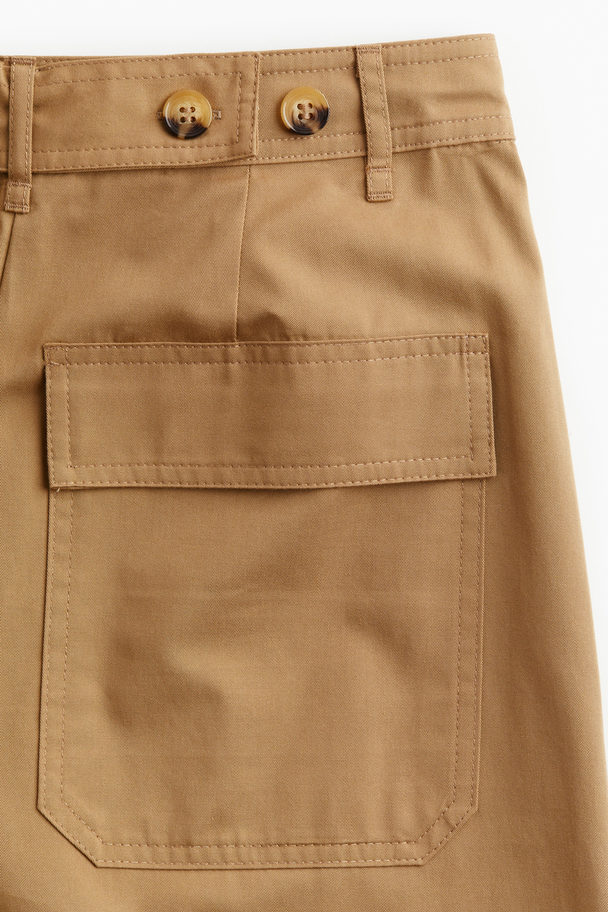 H&M Wide Utility Trousers Beige