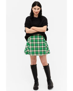 Green Checked A-line Skirt Green Check