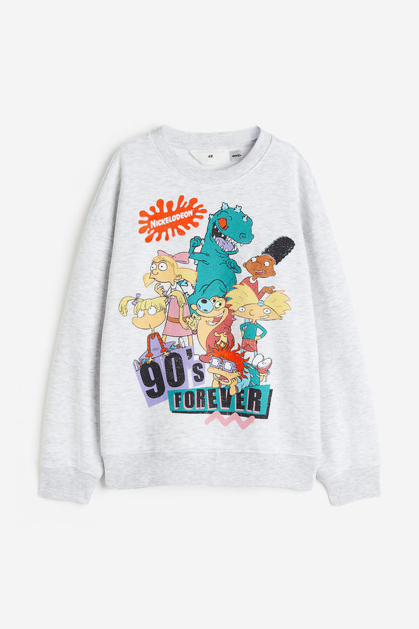 H&M Oversized Sweatshirt Hellgrau/Nickelodeon