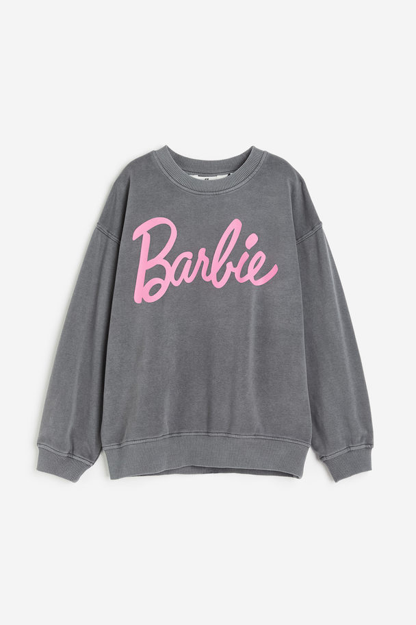 H&M Oversized Sweatshirt Mørkegrå/barbie