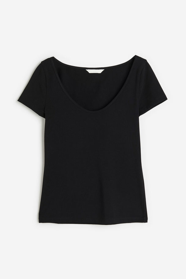 H&M Fitted T-shirt Black