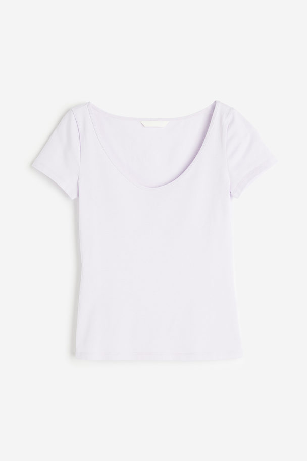 H&M Fitted T-shirt Lilac