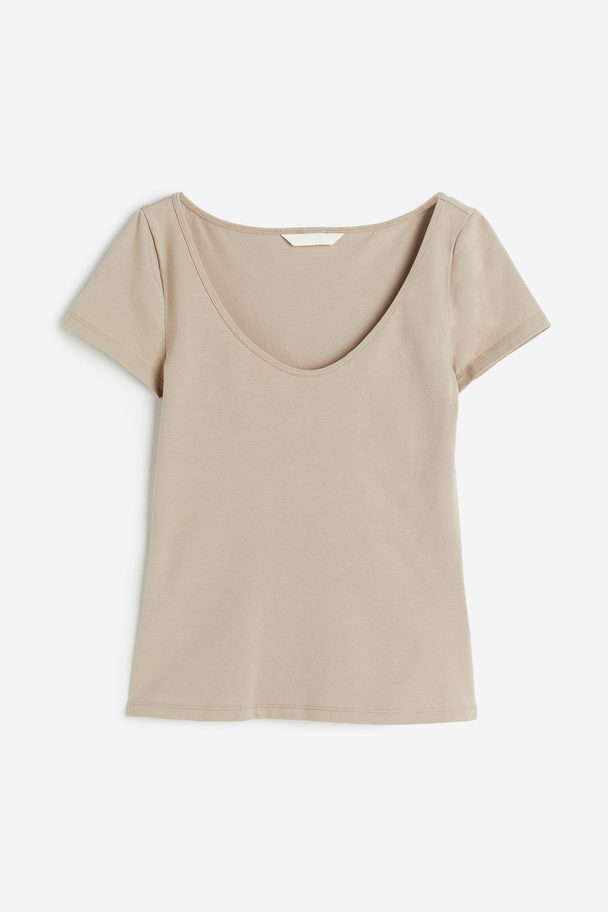 H&M Fitted T-shirt Beige