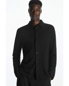 Regular-fit Organic-cotton Jersey Shirt Black