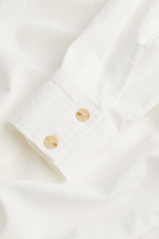 H&M Linen-blend Shirt Dress Cream