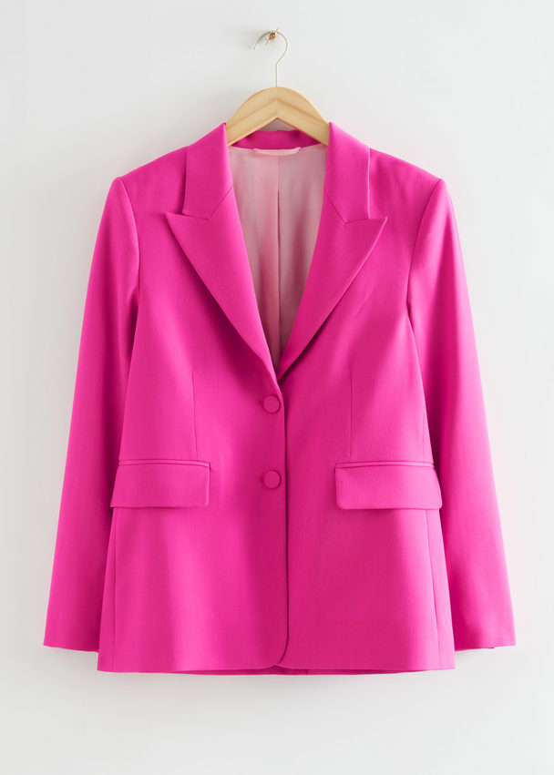 & Other Stories Tailored Single-breasted Blazer Hot Pink