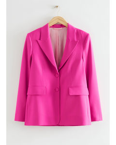 Tailored Single-breasted Blazer Hot Pink