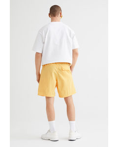 Relaxed Fit Nylon Shorts Yellow