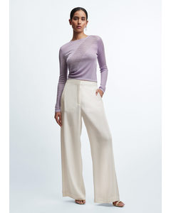 Contrast-panel Knit Top Lilac