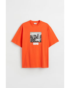 T-shirt I Bomuld Relaxed Fit Orange/pause