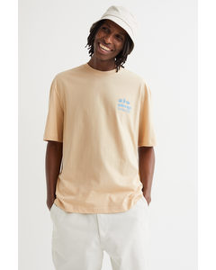 Relaxed Fit Cotton T-shirt Light Beige/solar Age