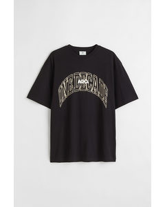 Relaxed Fit Cotton T-shirt Black/one Decade