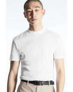 Slim-fit Mock-neck T-shirt White