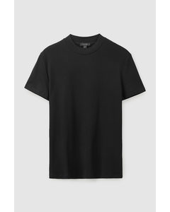 Slim-fit Mock Neck T-shirt Black