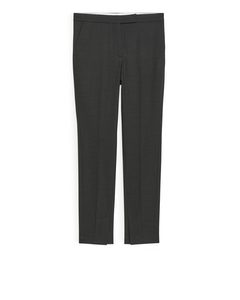 Tailored Slim-fit Wool Trousers Dark Grey