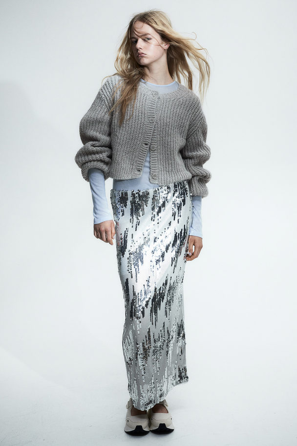 H&M Knitted Cardigan Light Grey