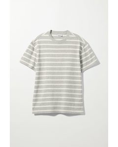 Oversized Striped T-shirt Grey & White