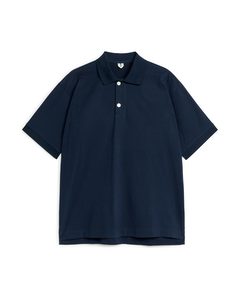 Cotton Polo Shirt Dark Blue