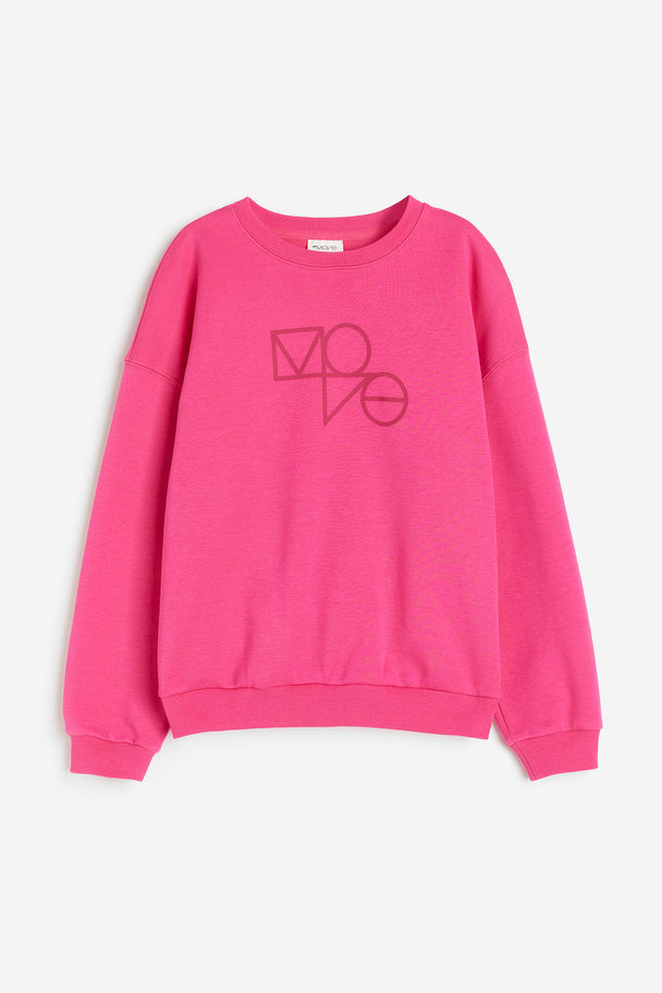 H&M Sport-Sweatshirt Knallrosa