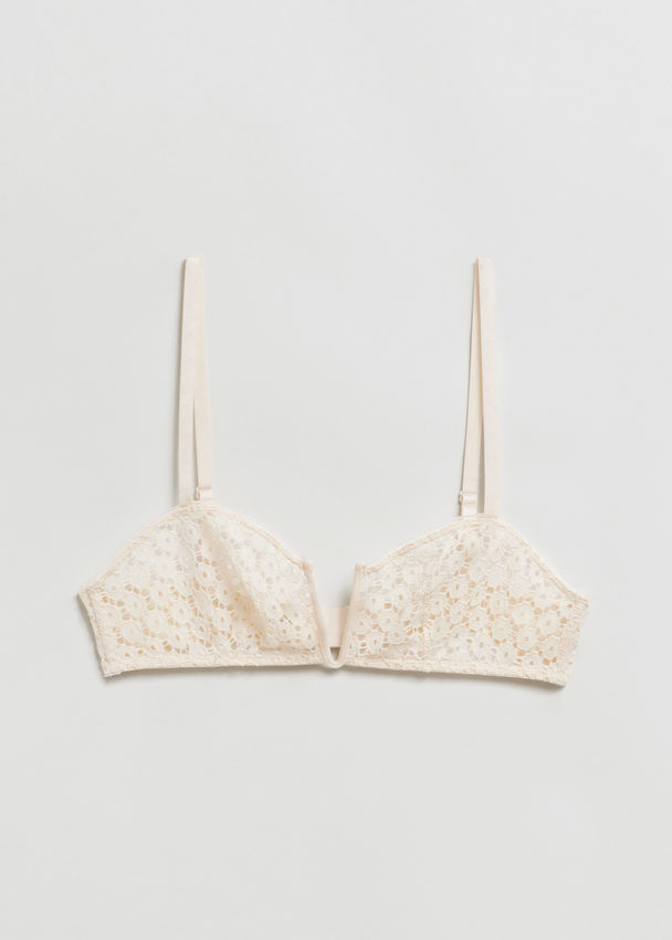 & Other Stories Daisy Lace Soft Bra Cream