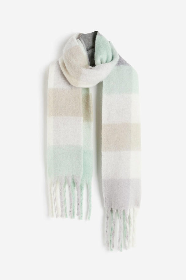 H&M Scarf Light Green/checked