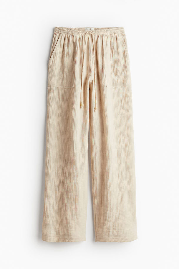 H&M Pull On-bukser I Musselin Lys Beige