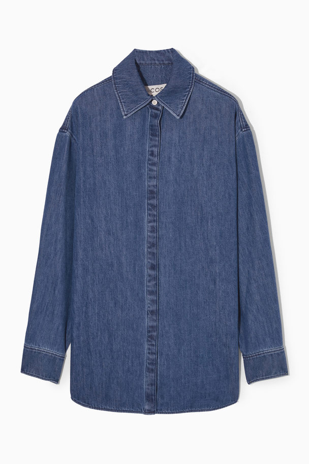 COS Regular-fit Denim Shirt Blue