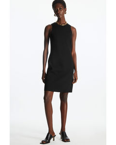 Slim-fit Scuba Mini Dress Black