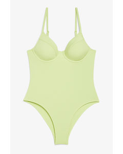 Ribbed Swimsuit Green