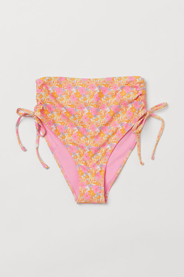 H&M Brazilian Bikini Bottoms Pink/orange Floral
