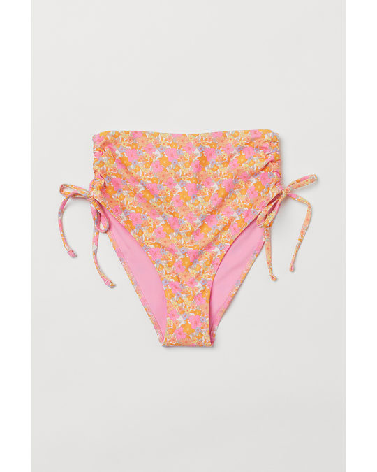 H&M Brazilian Bikini Bottoms Pink/orange Floral
