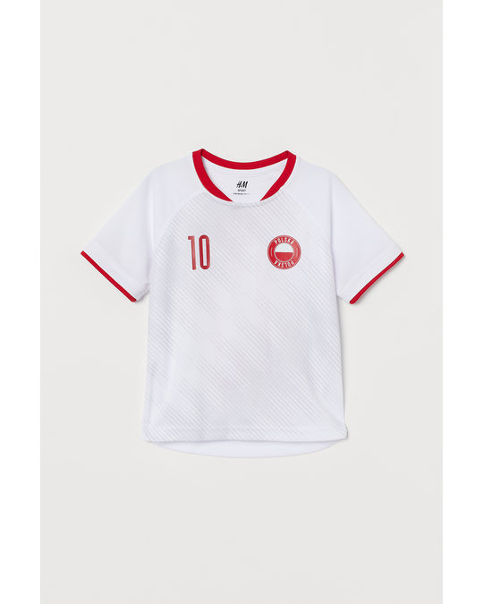 H&M Football Shirt White/polska