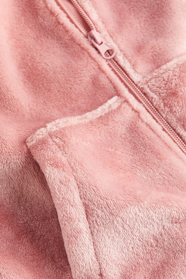H&M Hooded Pile All-in-one Suit Pink