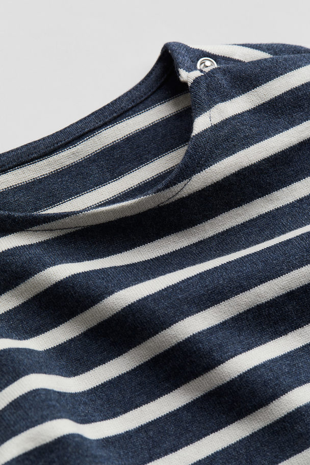 H&M Shirt aus Baumwolljersey Marineblau/Weiß gestreift