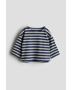 Shirt aus Baumwolljersey Marineblau/Weiß gestreift